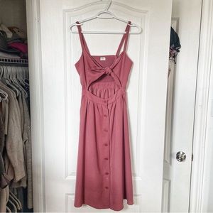 Aritzia Wilfred Cut Out Midi Dress with Pockets